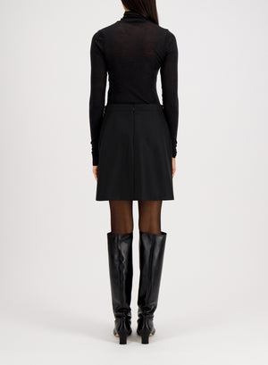 Mini skirt light pressed wool