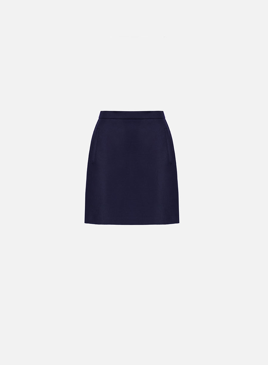 Mini skirt light pressed wool