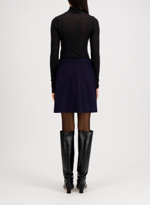 Mini skirt light pressed wool