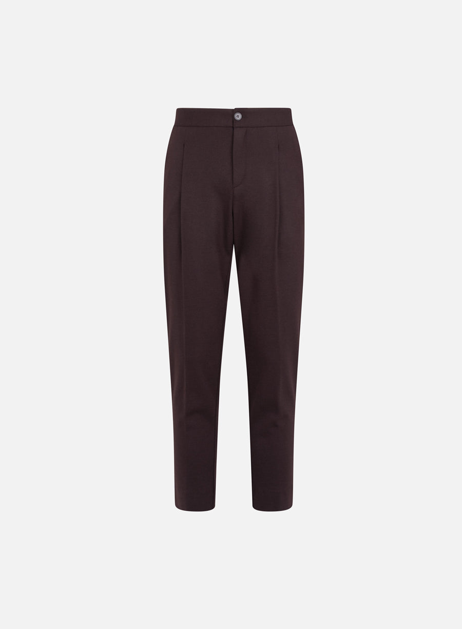 Casual pleated drawstring trousers superfine merino
