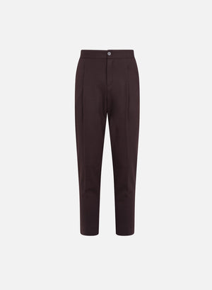 Casual pleated drawstring trousers superfine merino