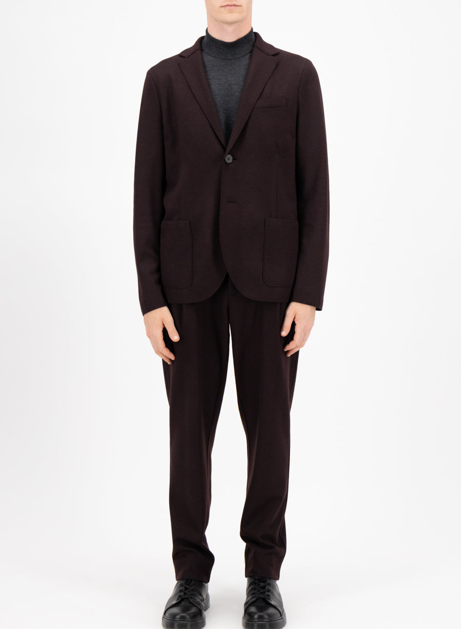 Casual pleated drawstring trousers superfine merino