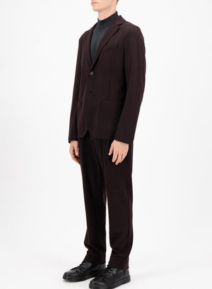 Casual pleated drawstring trousers superfine merino