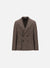 Peak lapel blazer patterned wool & cotton blend moleskin texture