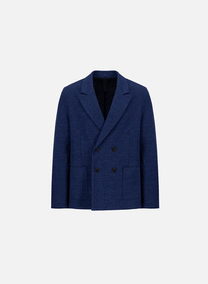 d.b. peak lapel blazer hopsack crafted with Loro Piana fabric