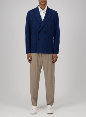 d.b. peak lapel blazer hopsack crafted with Loro Piana fabric