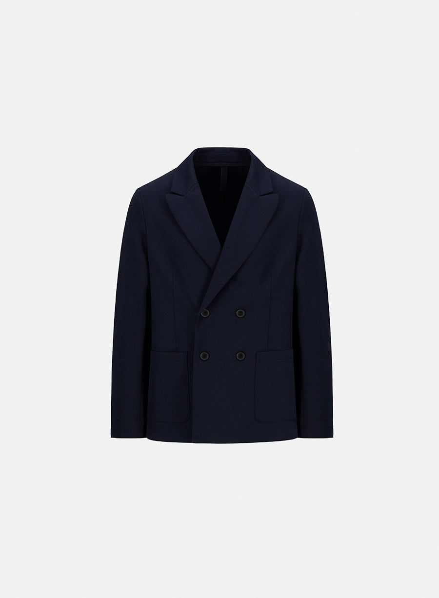 d.b. peak lapel blazer diagonal crafted with Loro Piana fabric