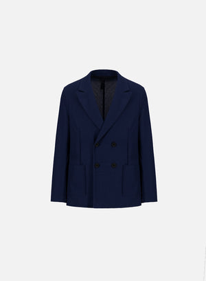 Peak lapel blazer honeycomb crafted with a Loro Piana fabric