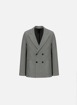 Peak lapel blazer linen honeycomb