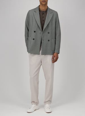 Peak lapel blazer linen honeycomb