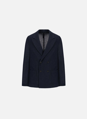 d.b. peak lapel blazer bicolour frisé