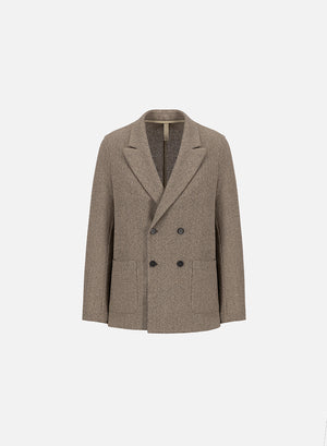 d.b. peak lapel blazer bicolour frisé