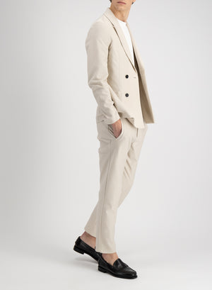 Peak lapel blazer cotton twill