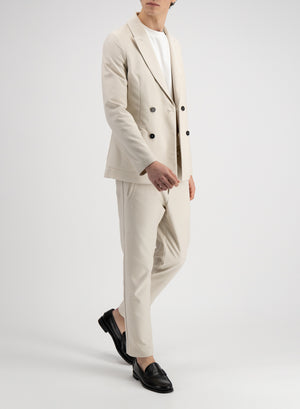 Peak lapel blazer cotton twill