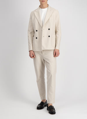 Peak lapel blazer cotton twill