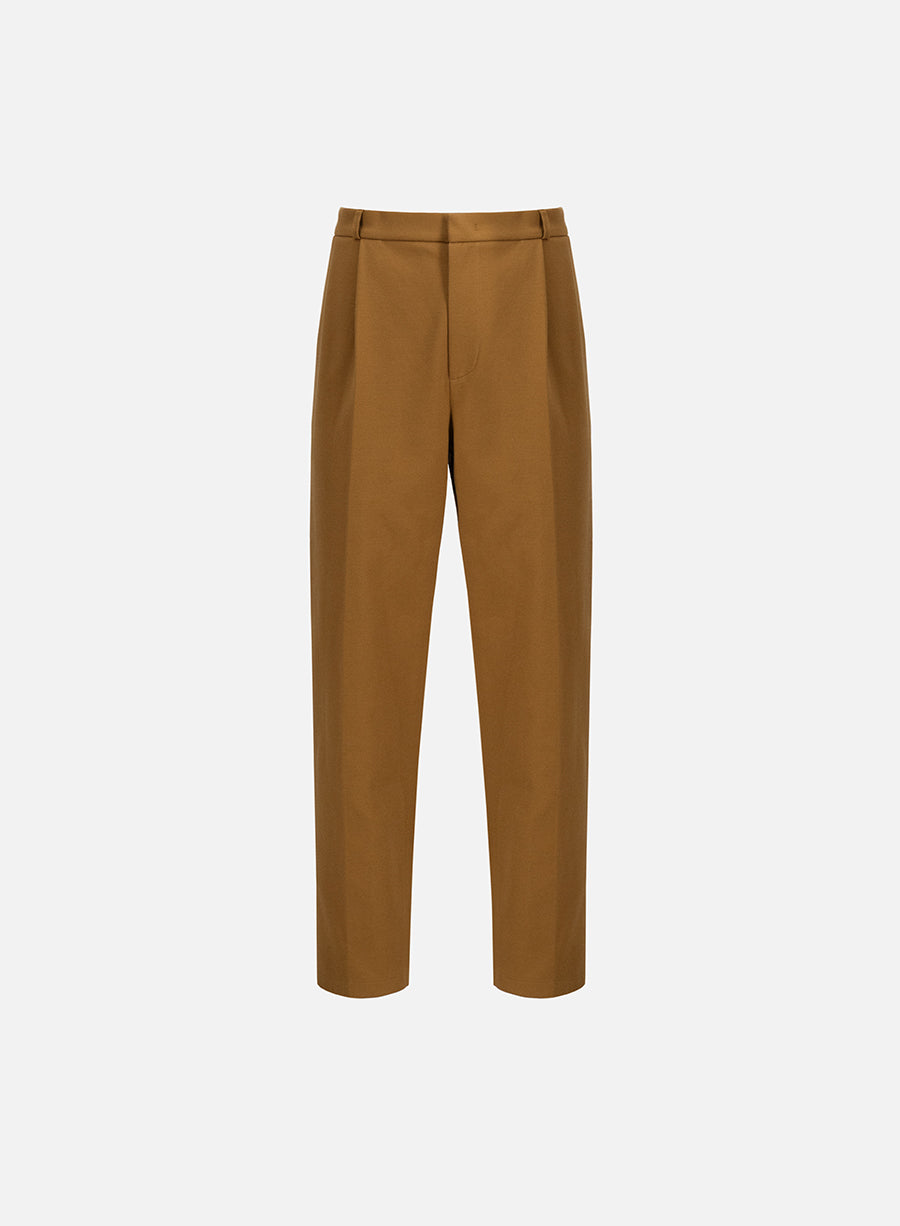 pleated trousers diagonal crafted with Loro Piana fabric