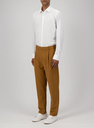 pleated trousers diagonal crafted with Loro Piana fabric