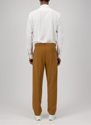 pleated trousers diagonal crafted with Loro Piana fabric