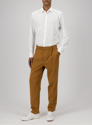 pleated trousers diagonal crafted with Loro Piana fabric