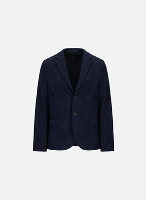 Blazer patterned wool & cotton blend moleskin texture