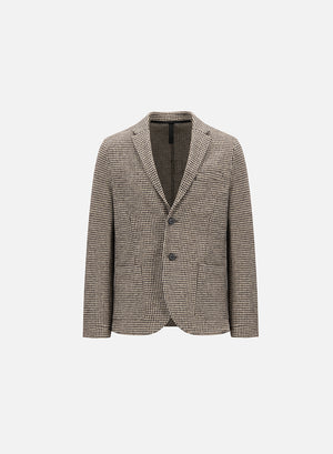 Blazer patterned wool & cotton blend moleskin texture