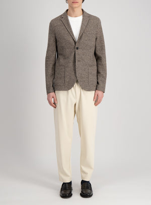 Blazer patterned wool & cotton blend moleskin texture