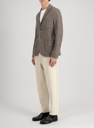 Blazer patterned wool & cotton blend moleskin texture