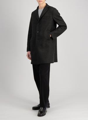 Boxy coat herringbone double