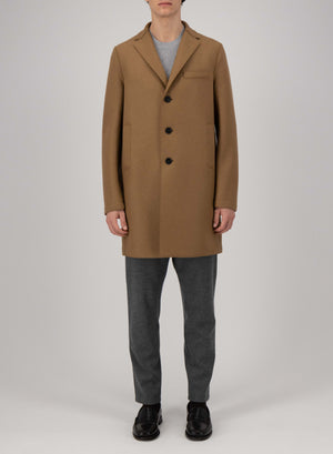 Boxy coat pressed wool