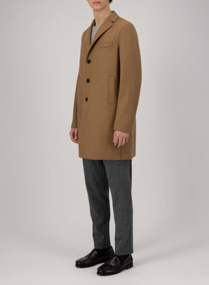 Boxy coat pressed wool