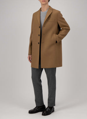 Boxy coat pressed wool