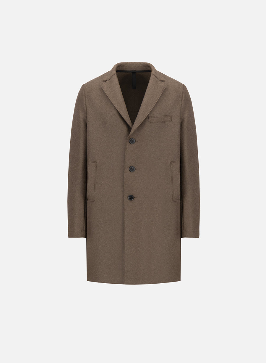 Boxy coat pressed wool