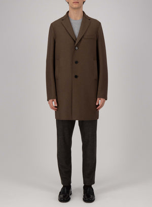 Boxy coat pressed wool