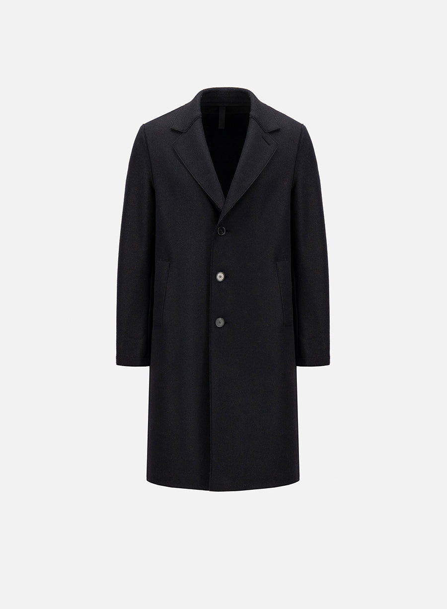 Overcoat pressed wool and polaire