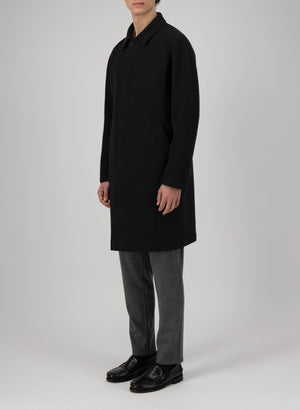 Fly front raglan coat boiled wool