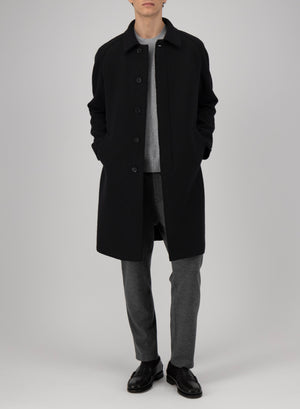 Fly front raglan coat boiled wool