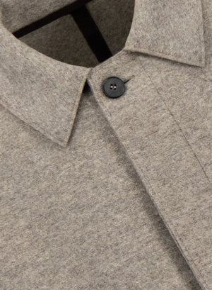 Fly front raglan coat pressed wool