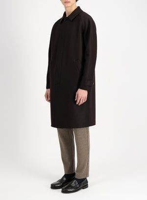 Fly front raglan coat pressed wool