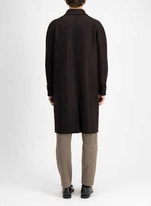 Fly front raglan coat pressed wool