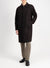 Fly front raglan coat pressed wool