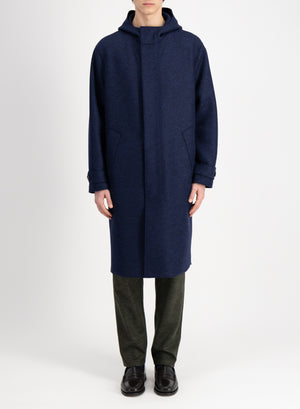 Drop shoulder parka pressed wool