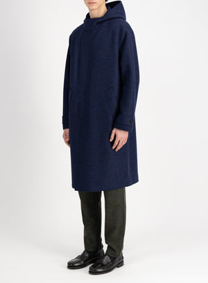 Drop shoulder parka pressed wool