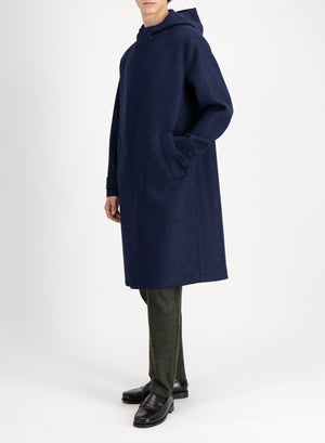 Drop shoulder parka pressed wool