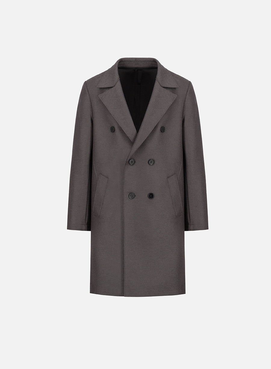 Oversized d.b. coat pressed wool