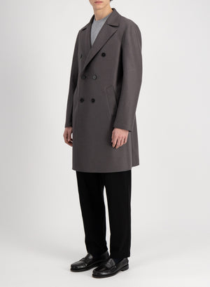 Oversized d.b. coat pressed wool