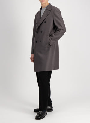 Oversized d.b. coat pressed wool