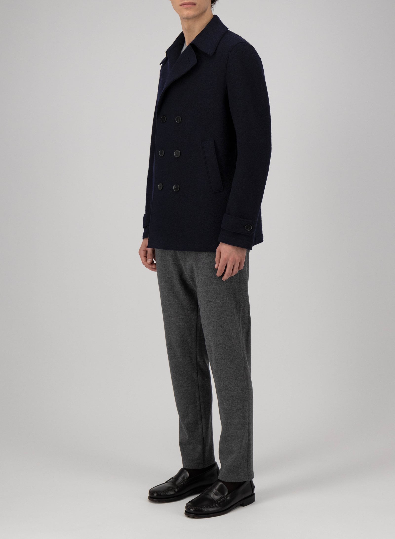 Peacoat in boiled wool