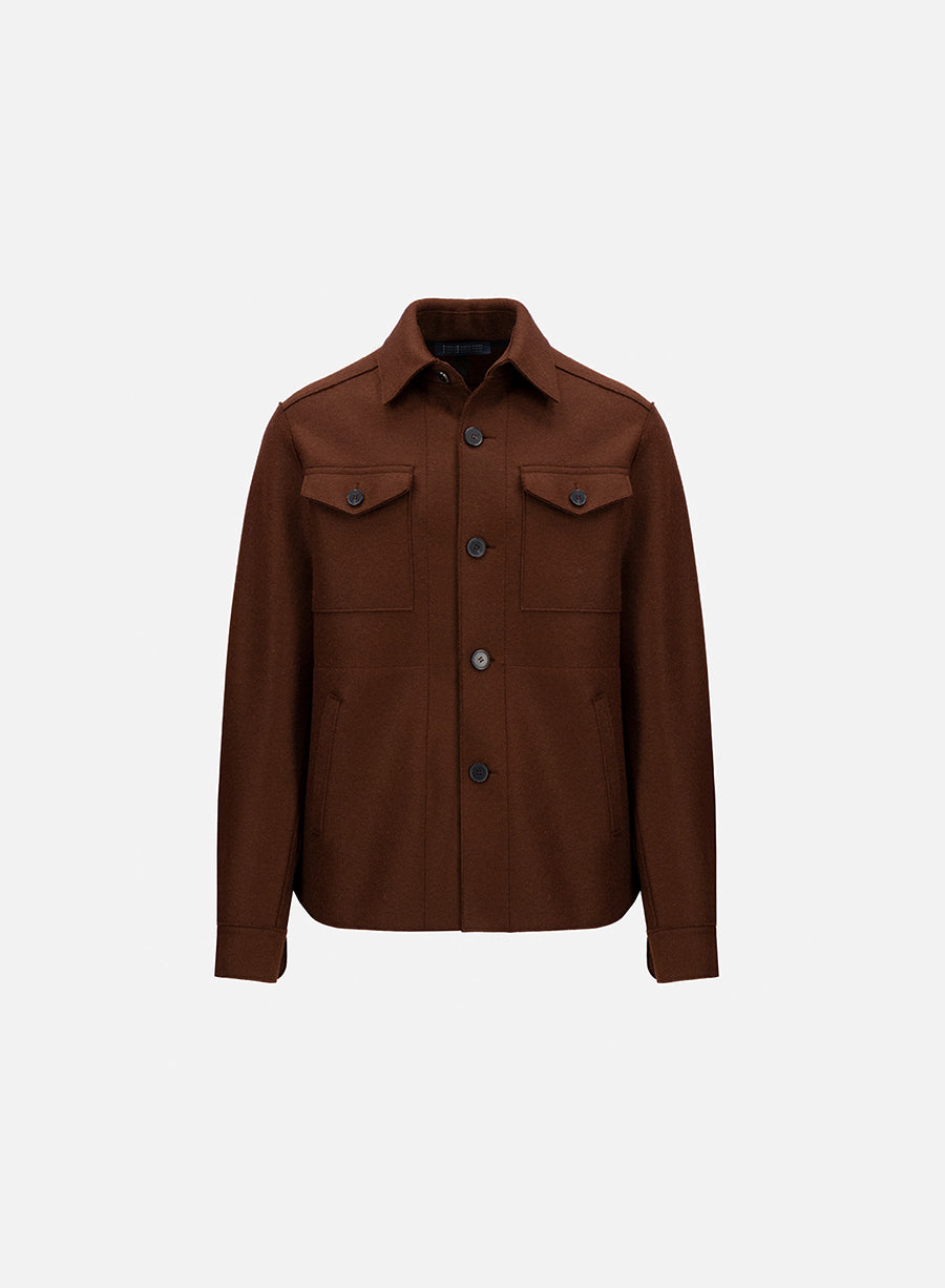 Shirt jacket pressed wool