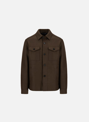 Shirt jacket pressed wool