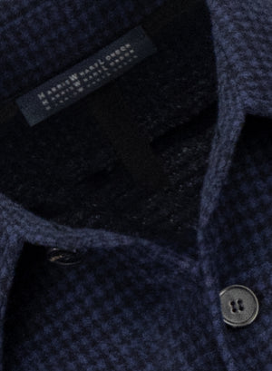 Shirt jacket patterned wool & cotton blend moleskin texture